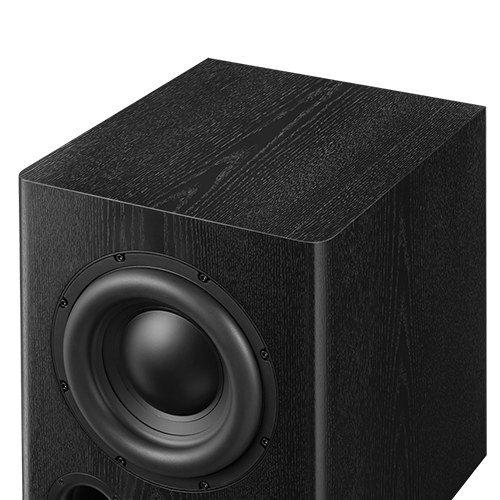 Satin black ash wood veneer finish